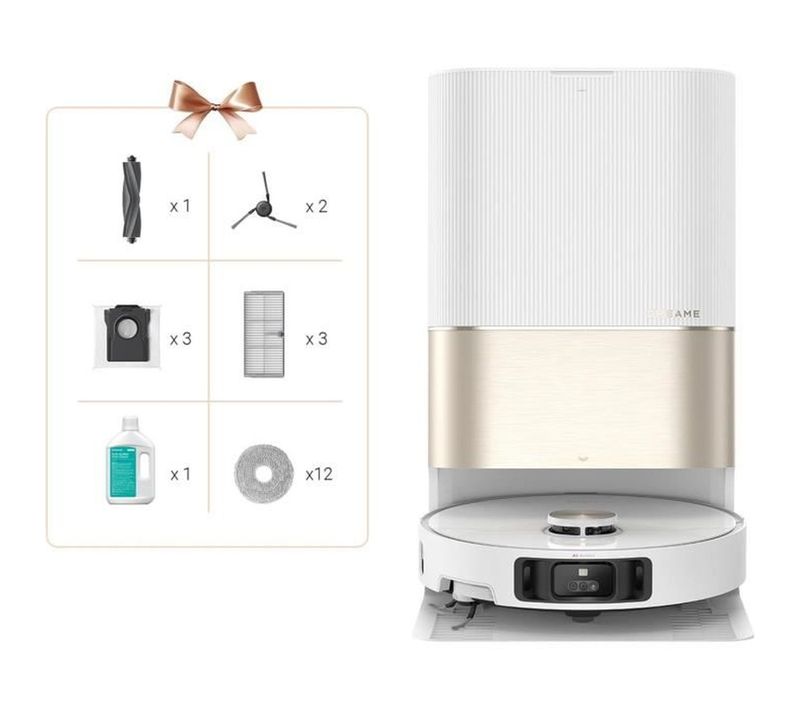Aspirateur Robot Laveur X40 Ultra Complete Avec Serpilliere à Détacher Et à Soulever, Nettoyage Ex