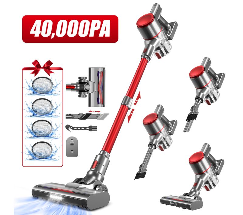 Aspirateur Balai 40000pa,55min D'autonomie, Puissant 5en1 ,capacité 1.3l