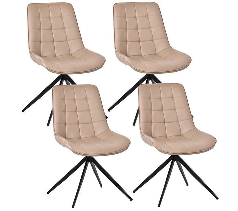 Lot De 4 Chaises Salle à Manger Et Cuisine, Salon/bureau – Confort 53×62×85,5cm – 360°-Brun