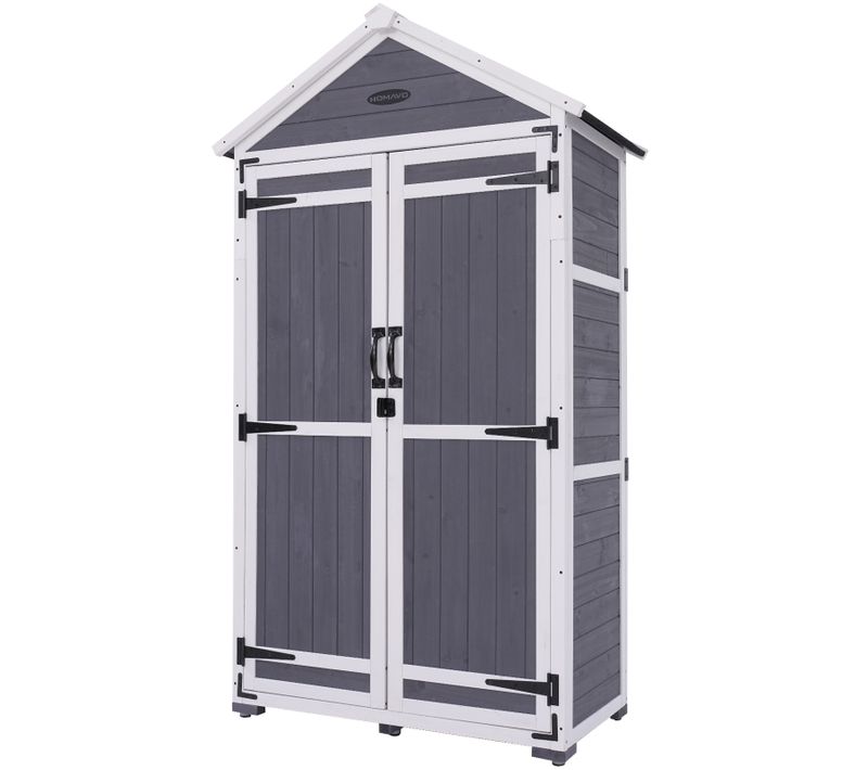 Abri De Jardin En Bois Avec Toit En Appentis Protégé UV, 99.3 × 56.5 × 178 Cm