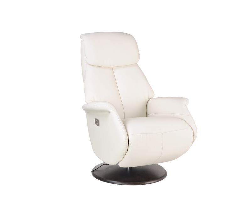 Fauteuil De Relaxation Électrique 2 Moteurs - Aetos - Cuir Blanc