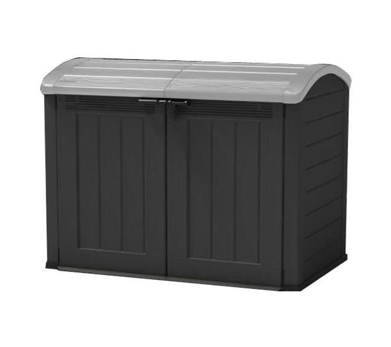 Coffre De Rangement Extérieur En Résine 2000 Litres Noir Et Gris - Abri De Stockage De Jardin