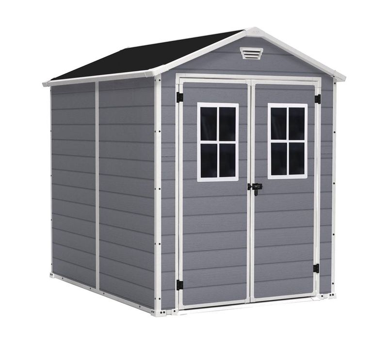 Abri Jardin Résine "premium 86 Dd" - 4,40m² - 186 X 237 X 227 Cm- Gris/blanc