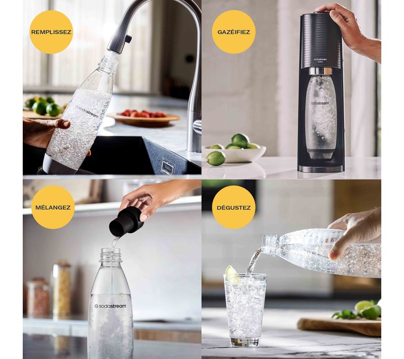 Machine à gazeifier SODASTREAM TERRA Noire + 1 bouteille 1L