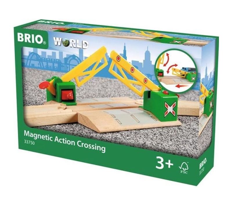 Passage à Niveau Magnétique - Accessoire Pour Circuit En Bois, Barrières Automatiques