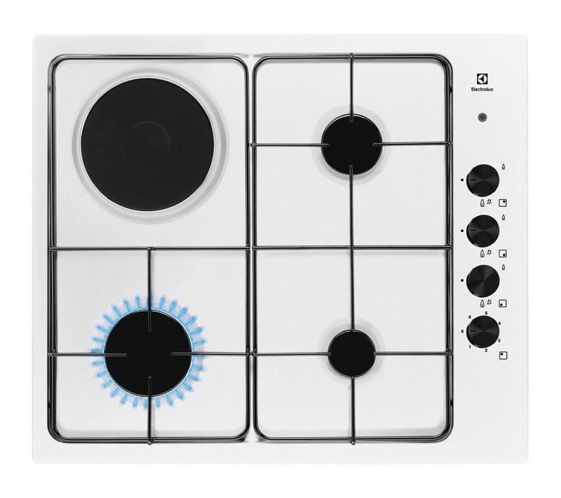 Plaque Mixte 3 foyers gaz + 1 électrique blanc - Egl62821ow