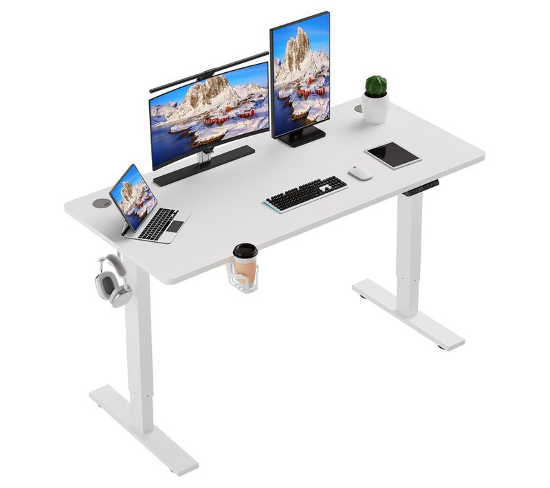 Bureau Assis Debout 120x60cm,fonction Mémoire Et Anti-collision,port USB Et Type C,70-119cm