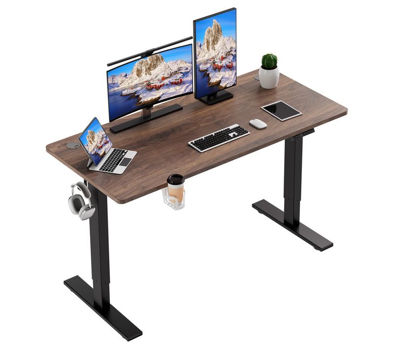 Bureau Assis Debout 140x70cm,fonction Mémoire Et Anti-collision,port USB Et Type C,70-119cm