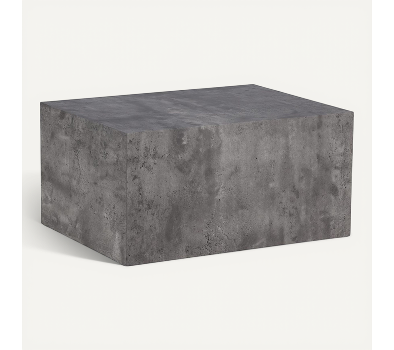 Table Basse Imitation Marbre "york" 80cm Gris Foncé