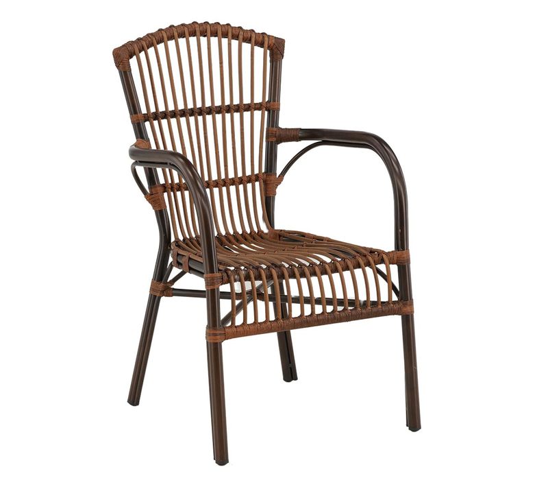 Chaise De Jardin En Rotin "galera" 90cm Marron