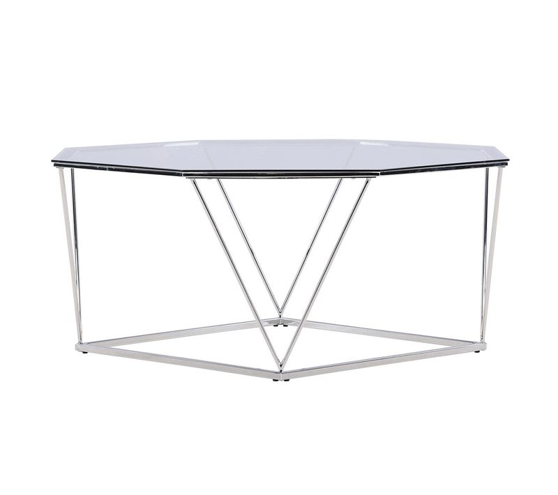 Table Basse Design En Verre "osterlen" 100cm Argent