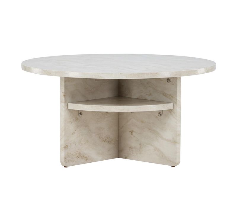 Table Basse Effet Marbre "alesund " 85cm Beige