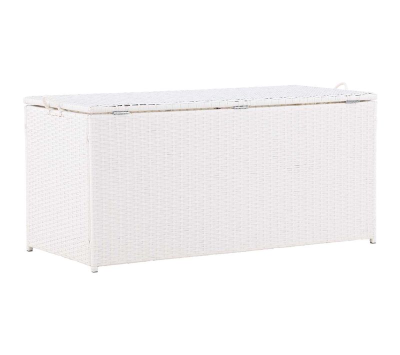 Coffre De Rangement Extérieur En Résine Tressée London Blanc