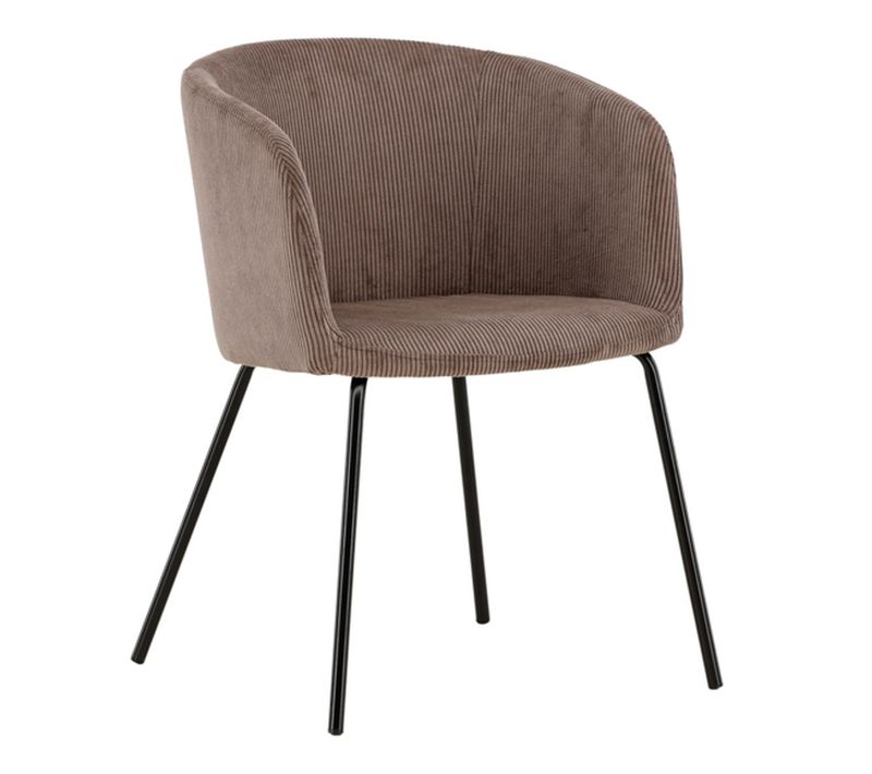 Chaise En Velours Côtelé "berit" 78cm Marron