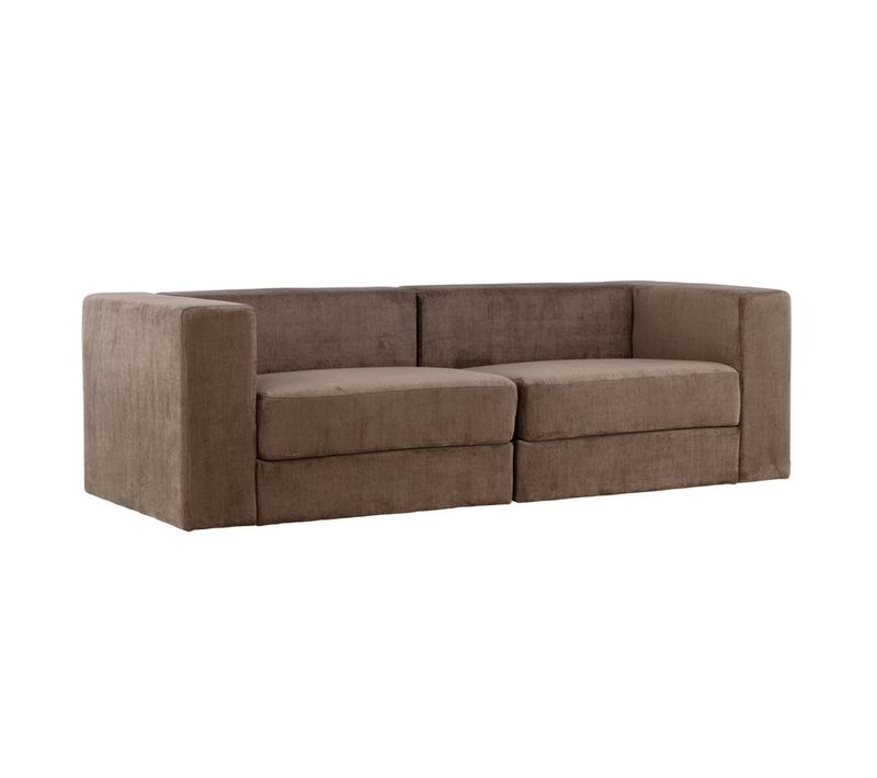 Canapé 3 Places Effet Lin "lumi" 238cm Marron