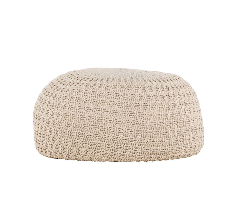 Pouf Effet Crochet "sam" 45cm Beige