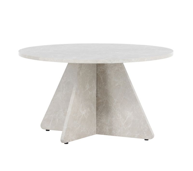 Table Basse Effet Marbre "﻿bootcut" 80cm Beige