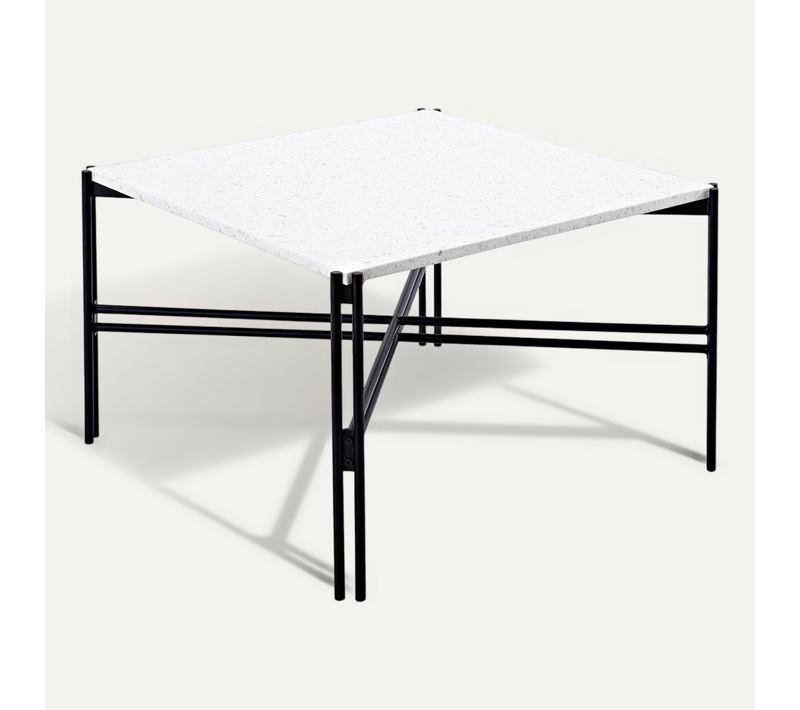 Table Basse Design Terrazzo "razzia" 75cm Blanc