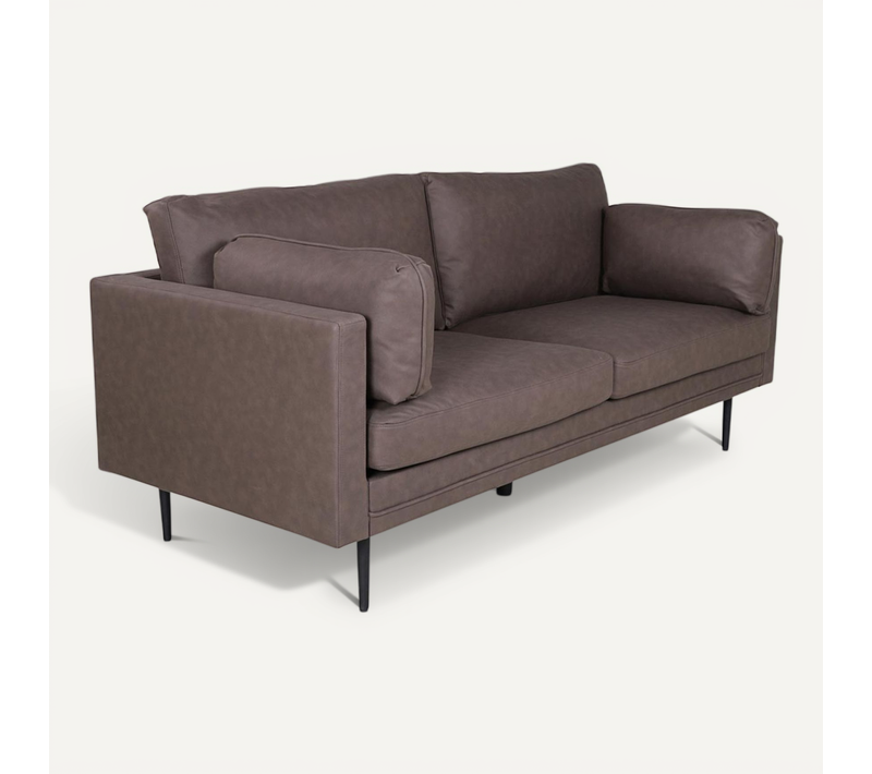 Canapé 3 Places En Microfibre "boom" 203cm Marron