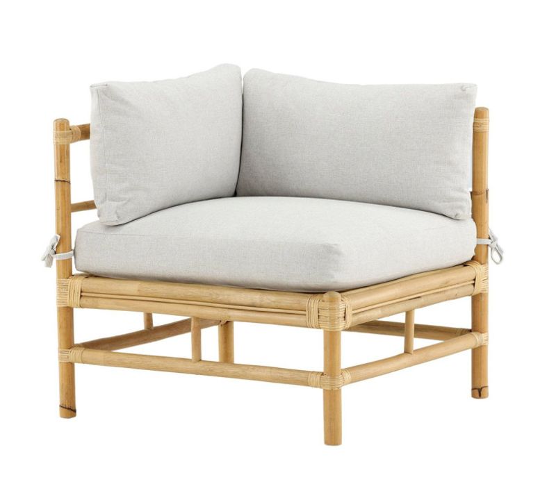 Canapé D'angle De Jardin "cane" 76cm Naturel