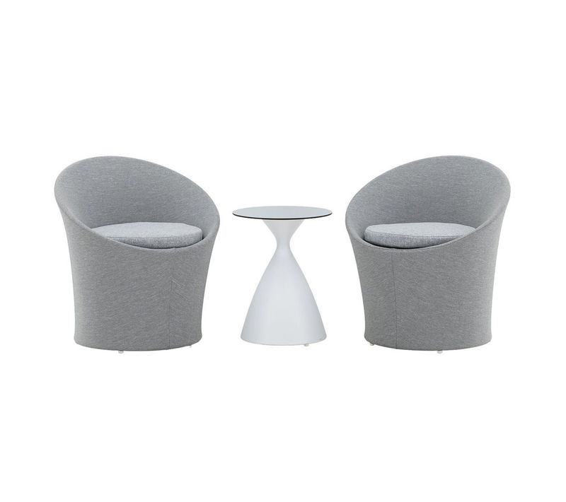 Salon De Jardin Design "spoga" 73cm Gris et Blanc