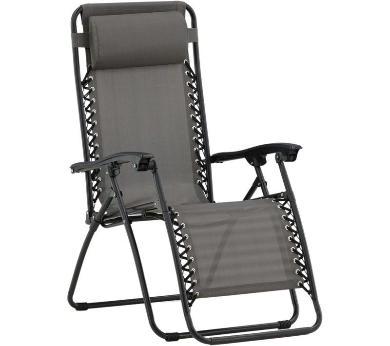 Fauteuil Relax De Jardin Pliant En Aluminium Gris