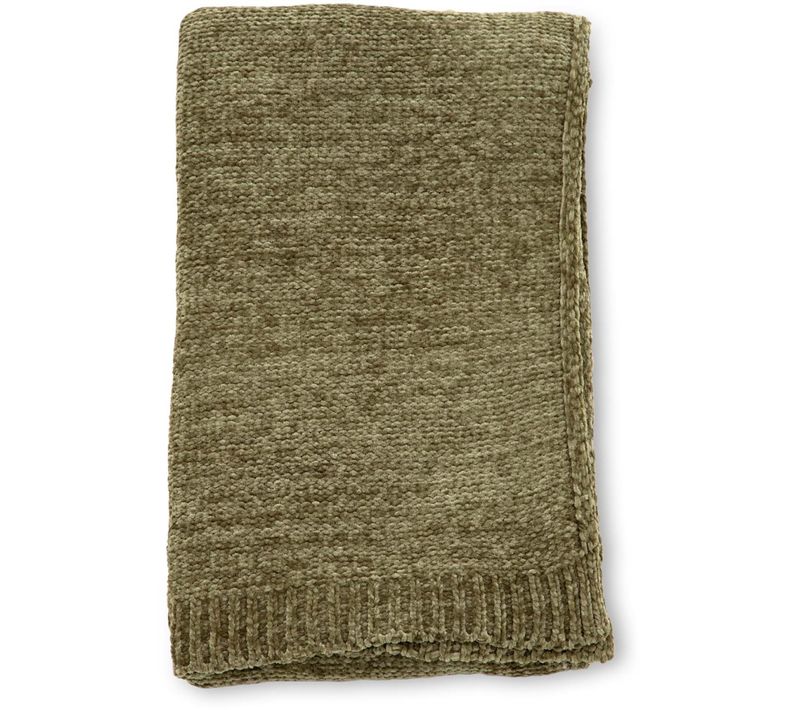 Jeté De Canapé En Polyester Chenille Ally 170 X 130 Cm Vert