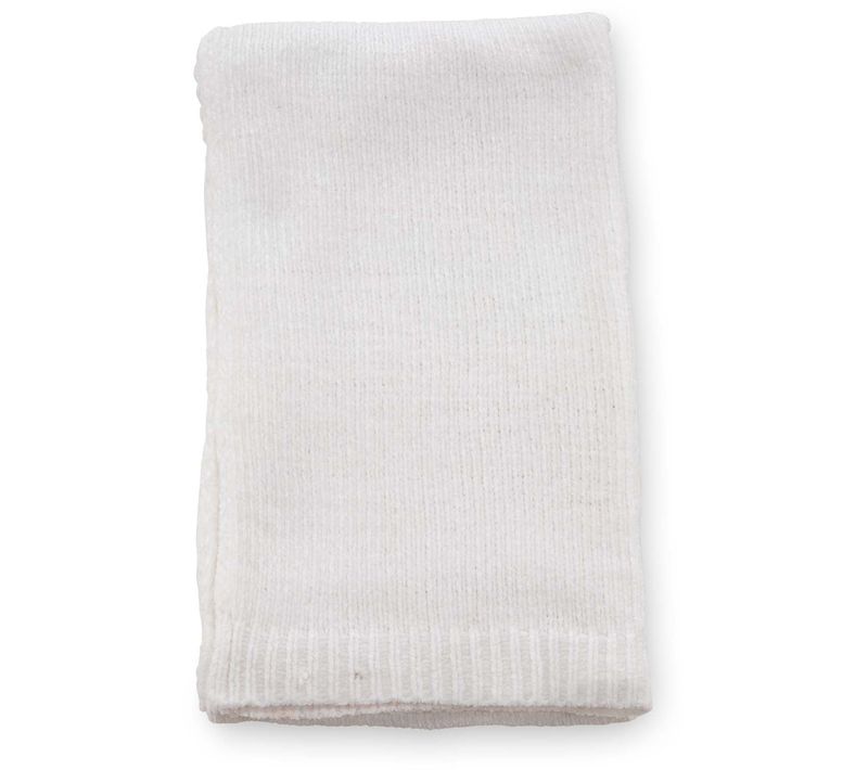 Jeté De Canapé En Polyester Chenille Ally 170 X 130 Cm Blanc