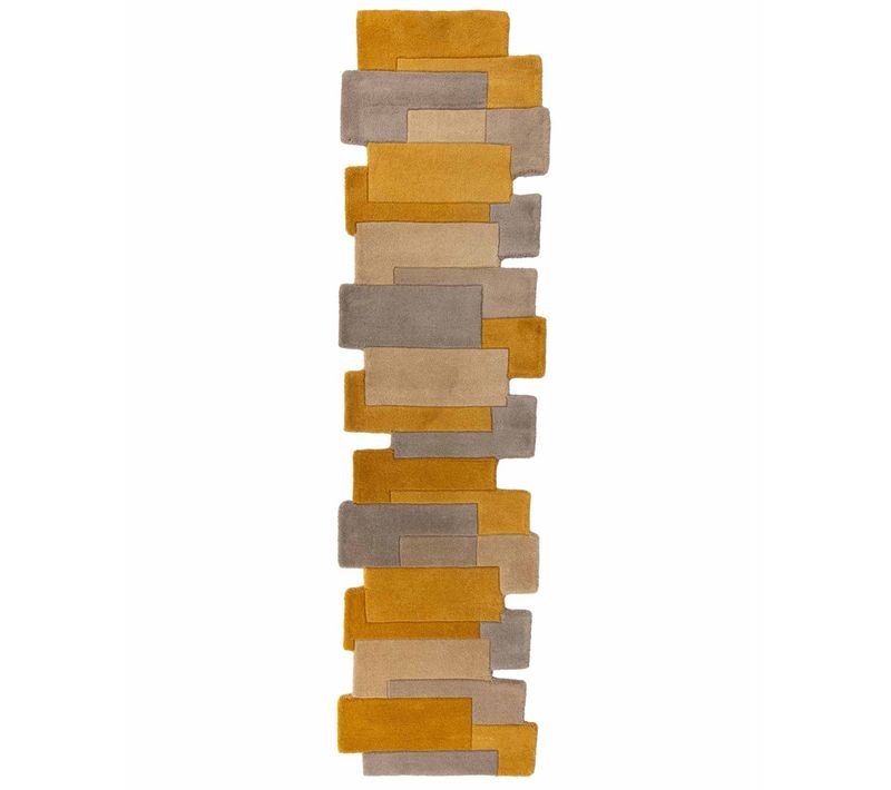 Tapis De Couloir En Laine - Jaune