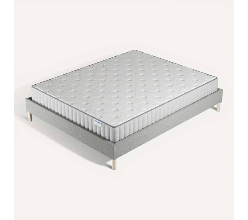 Ensemble 160x200 cm, sommier + matelas mousse, ép.22cm à mémoire de forme