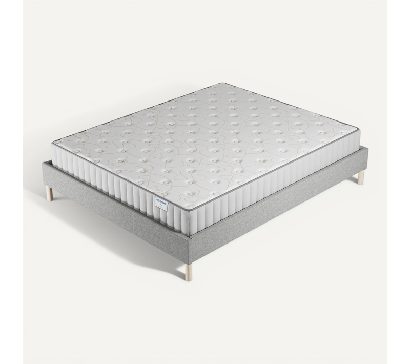Ensemble 140x200 cm, sommier + matelas mousse, ép.22cm à mémoire de forme