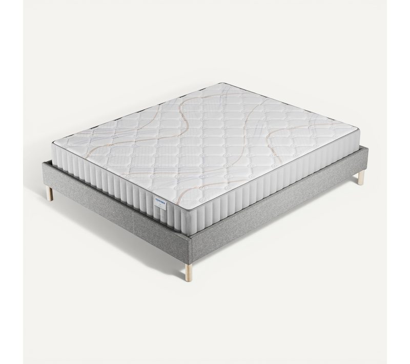 Ensemble 140x190cm, sommier + matelas mousse, Ép.22cm, accueil latex