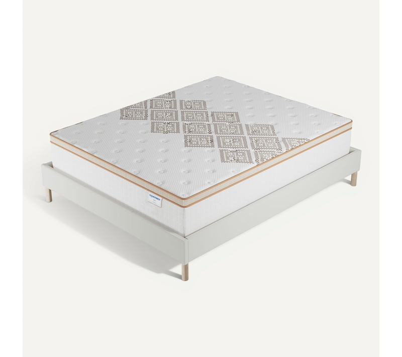 Ensemble 140x190 cm, sommier + matelas ressorts ensachés, ép. 28cm accueil mousse HR