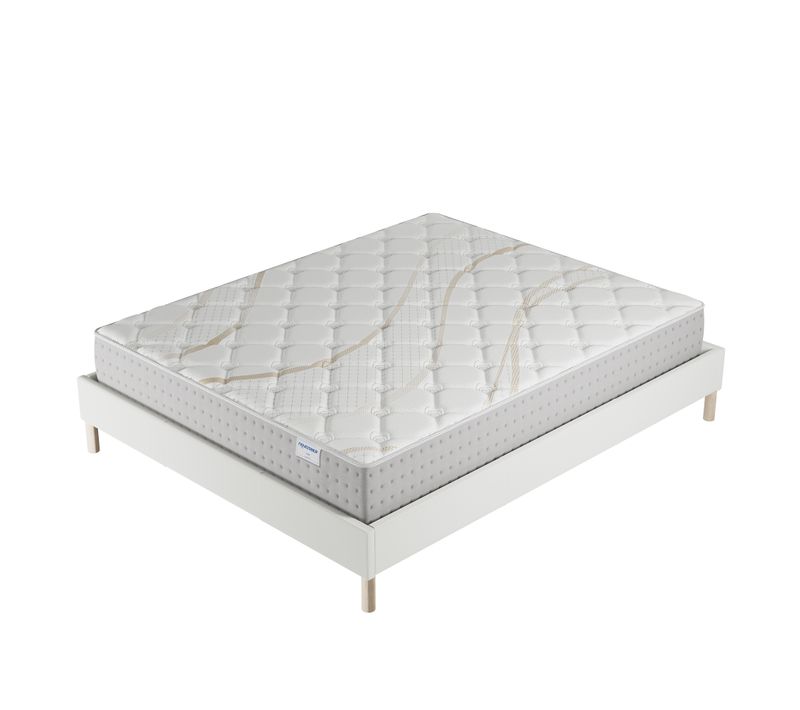 Ensemble 160x200 cm, sommier + matelas ressorts ensachés, ép.25cm accueil mousse HR