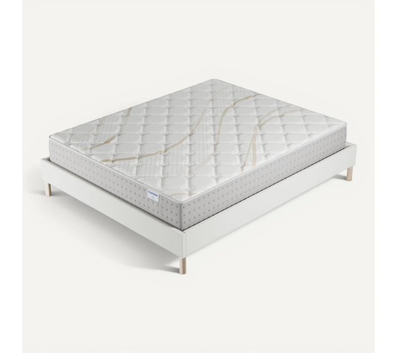 Ensemble 140x200 cm, sommier + matelas ressorts ensachés, ép.25cm accueil mousse HR