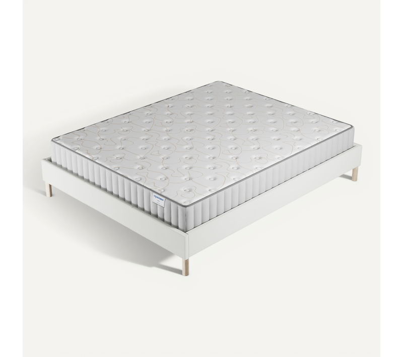 Ensemble 120x190 cm, sommier + matelas mousse, ép.16cm à mémoire de forme