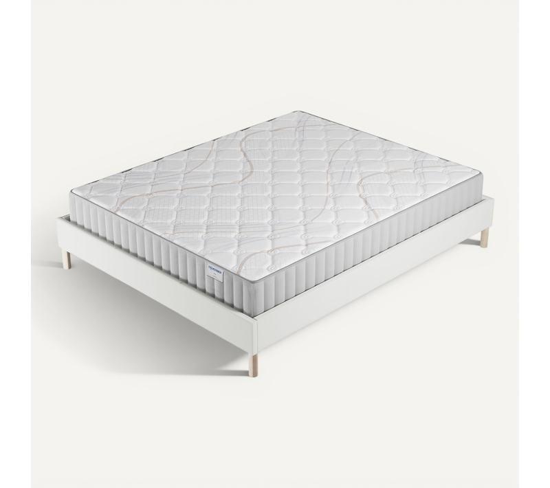 Ensemble 120x190cm, sommier + matelas mousse, ép.16cm, accueil latex