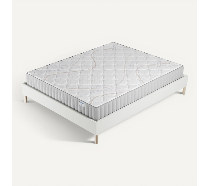 Ensemble 160x200cm, sommier + matelas mousse, ép.22cm, accueil latex