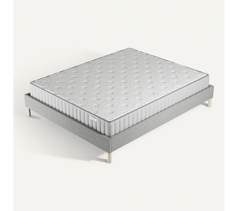 Ensemble 140x200 cm, sommier + matelas mousse, ép.16cm à mémoire de forme