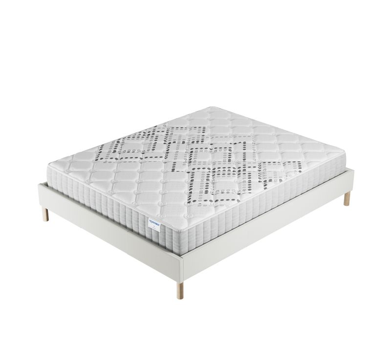 Ensemble 180x200 cm, sommier + matelas ressorts ensachés, ép.20cm accueil mousse HR