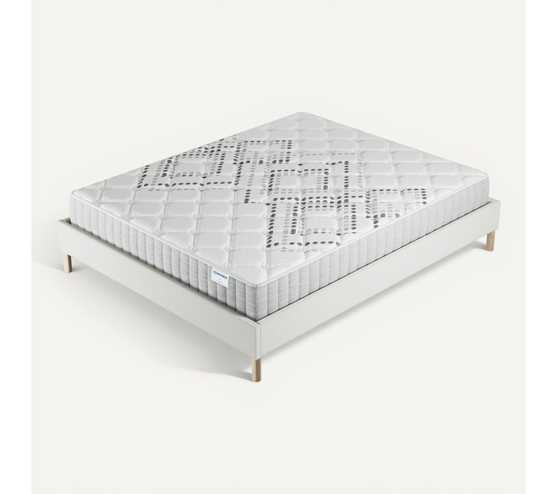 Ensemble 120x190 cm, sommier + matelas ressorts ensachés, ép.20cm accueil mousse HR