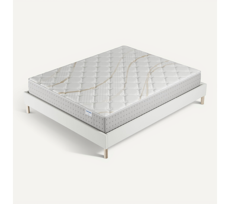 Ensemble 120x190 cm, sommier + matelas ressorts ensachés, ép.25cm accueil mousse HR