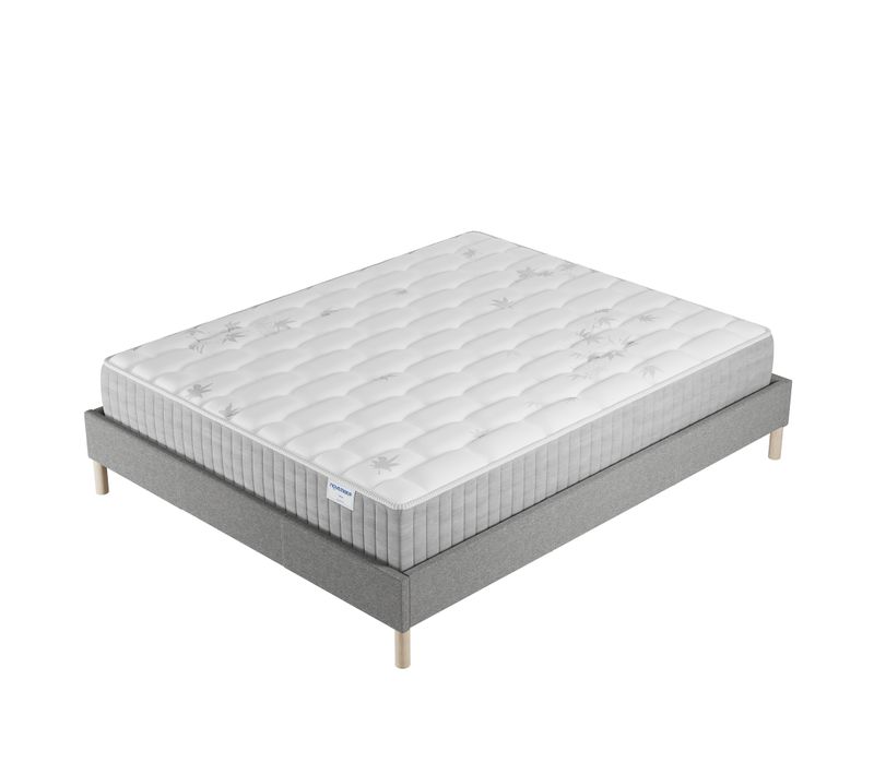 Ensemble 180x200 cm, sommier + matelas ressorts ensachés, ép. 25cm à mémoire de forme
