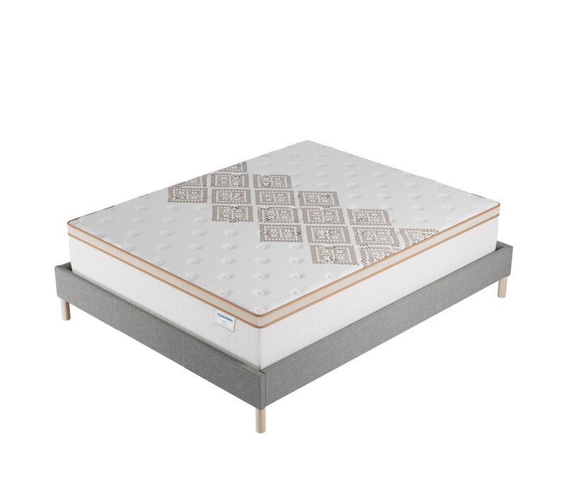 Ensemble 180x200 cm, sommier + matelas ressorts ensachés, ép. 28cm accueil mousse HR