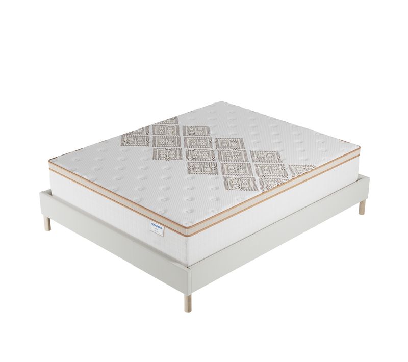 Ensemble 180x200 cm, sommier + matelas ressorts ensachés, ép. 28cm accueil mousse HR