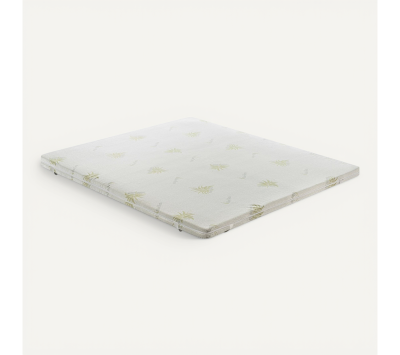 Surmatelas Mousse Mémoire De Forme De 5 Cm 90x190 - Revêtement Amovible En Aloe Vera