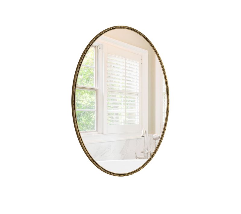 Miroir Ovale En Fer, Effet Antique, Murale, Convient à Salle De Bain, Chambre, Salon, Doré