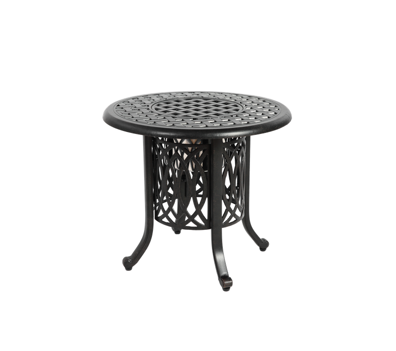 Table D’appoint Extérieure Aluminium Avec Seau à Glace, Pieds Réglables, Table De Jardin