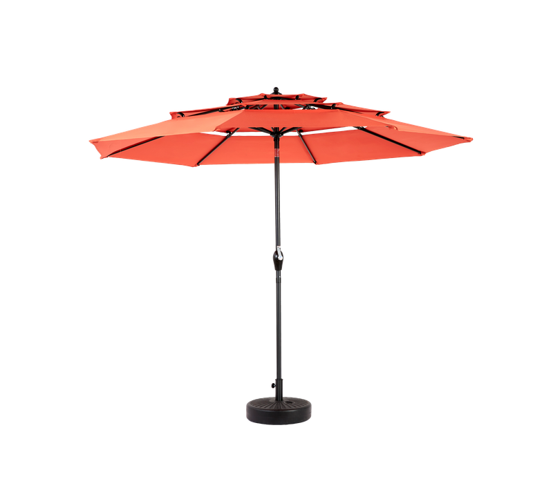 Parasol Double Face Rectangulaire 4,5 m Avec Manivelle Pour Extérieur ,orange