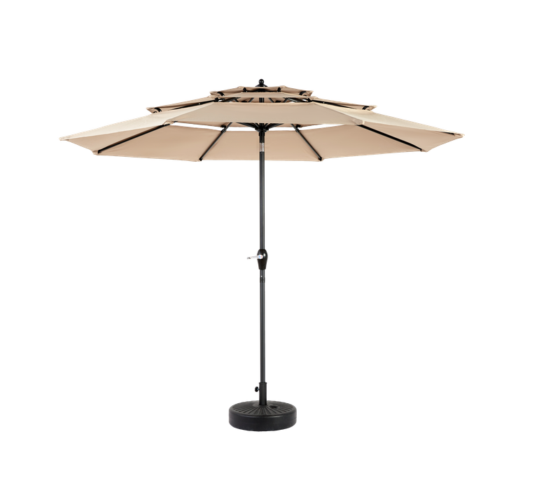 Parasol Double Face Rectangulaire 4,5 m Avec Manivelle Pour Extérieur ,kaki
